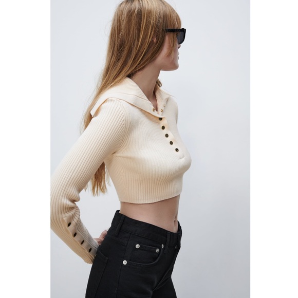 Zara Polo Collar Ribbed Sweater - Picture 10 of 16